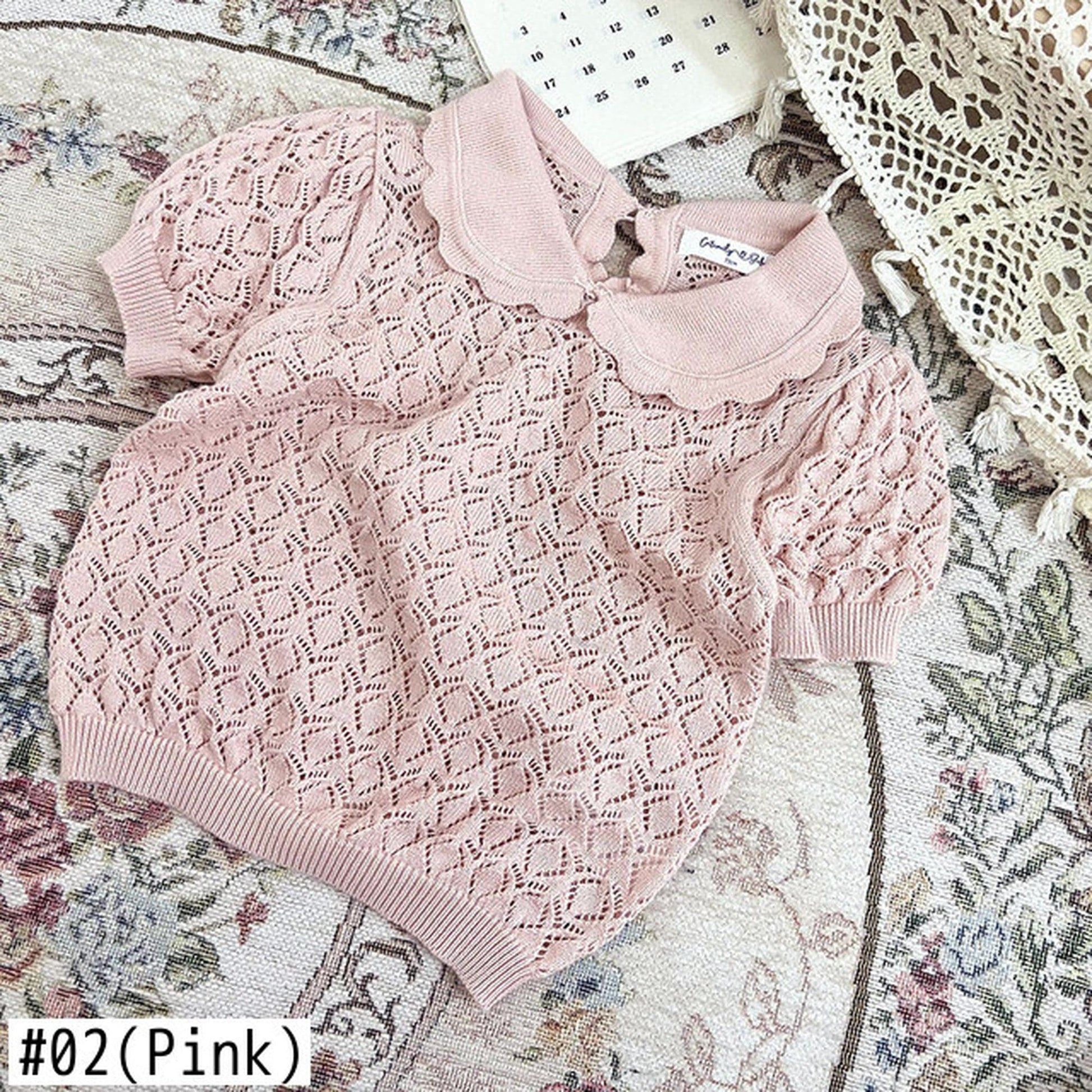 半袖シャツ・ブラウス Pink / 9M 73cm ベビー キッズ レースニット 襟付き トップス ブラウス【mh0000767】