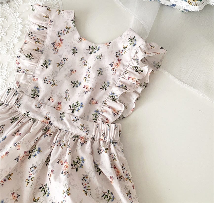 ノースリーブロンパース Pink / 9M 73cm ベビー キッズ フラワー ノースリーブ スカート ロンパース【mh0001220】