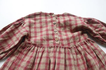 -キッズ チェック ワンピース【mh0000324】 - mamahalo shop - 長袖ワンピース -  べビー服 - 子供服 - 男の子 - 女の子