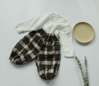 -キッズ コットンリネン トップス【mh0000320】 - mamahalo shop - 長袖Tシャツ -  べビー服 - 子供服 - 男の子 - 女の子