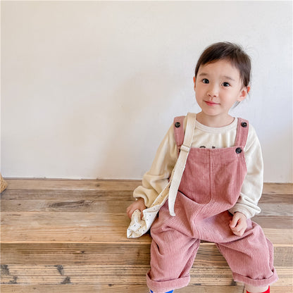 -キッズ コーデュロイ オーバーオール サロペット パンツ【mh0000399】 - mamahalo shop - オーバーオール -  べビー服 - 子供服 - 男の子 - 女の子