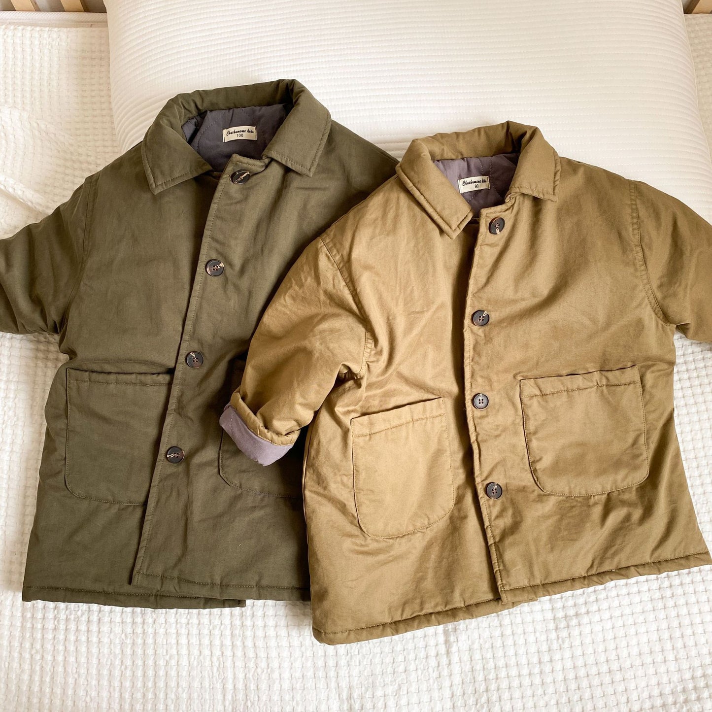 -キッズ 裏キルティング ロング コート【mh0000308】 - mamahalo shop - ロングコート -  べビー服 - 子供服 - 男の子 - 女の子