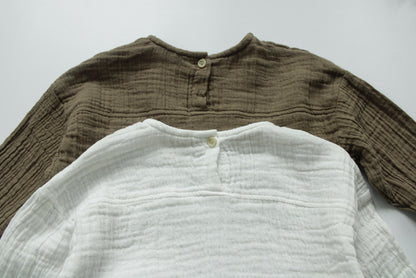 -キッズ コットンリネン トップス【mh0000320】 - mamahalo shop - 長袖Tシャツ -  べビー服 - 子供服 - 男の子 - 女の子