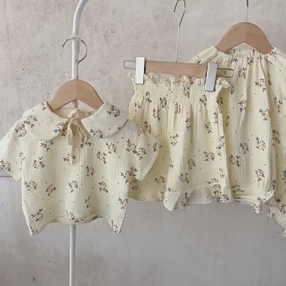 ベビー フラワー ナチュラル キャミソール ワンピース ロンパース 半袖 セットアップ