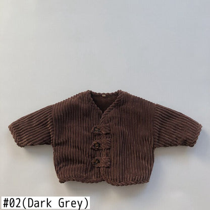 -キッズ コーデュロイ 裏フリース ジャケット コート アウター【mh0000264】 - mamahalo shop - ショートコート・ジャケット・ジャンパー -  べビー服 - 子供服 - 男の子 - 女の子