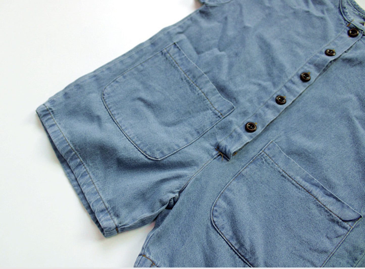 -キッズ デニム 半袖 ジャンプスーツ 48918290 - mamahalo shop - 半袖ジャンプスーツ -  べビー服 - 子供服 - 男の子 - 女の子