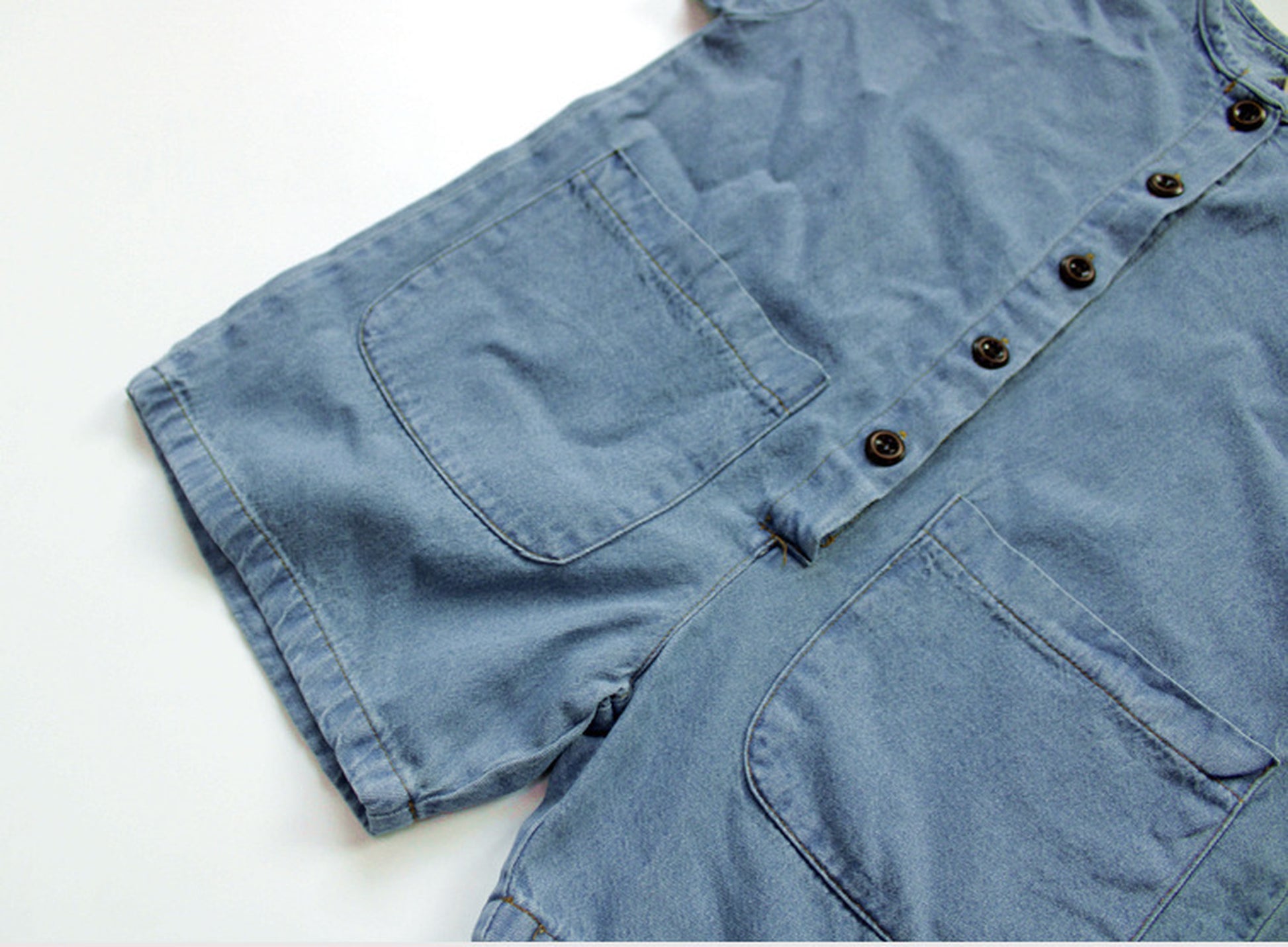 -キッズ デニム 半袖 ジャンプスーツ 48918290 - mamahalo shop - 半袖ジャンプスーツ -  べビー服 - 子供服 - 男の子 - 女の子