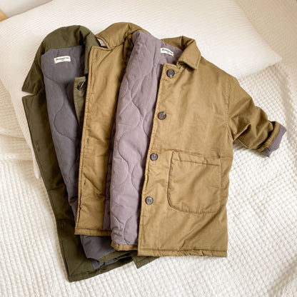 -キッズ 裏キルティング ロング コート【mh0000308】 - mamahalo shop - ロングコート -  べビー服 - 子供服 - 男の子 - 女の子