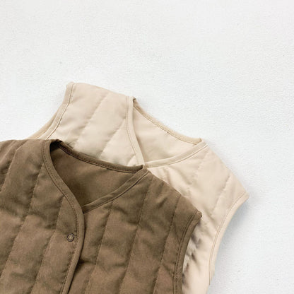 -ベビー キルティング ベスト 帽子 セット【mh0000242】 - mamahalo shop - ベスト -  べビー服 - 子供服 - 男の子 - 女の子