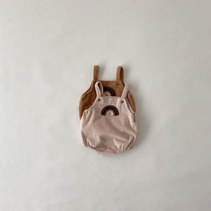 -ベビー コーデュロイ レインボー ロンパース - mamahalo shop - ノースリーブロンパース -  べビー服 - 子供服 - 男の子 - 女の子