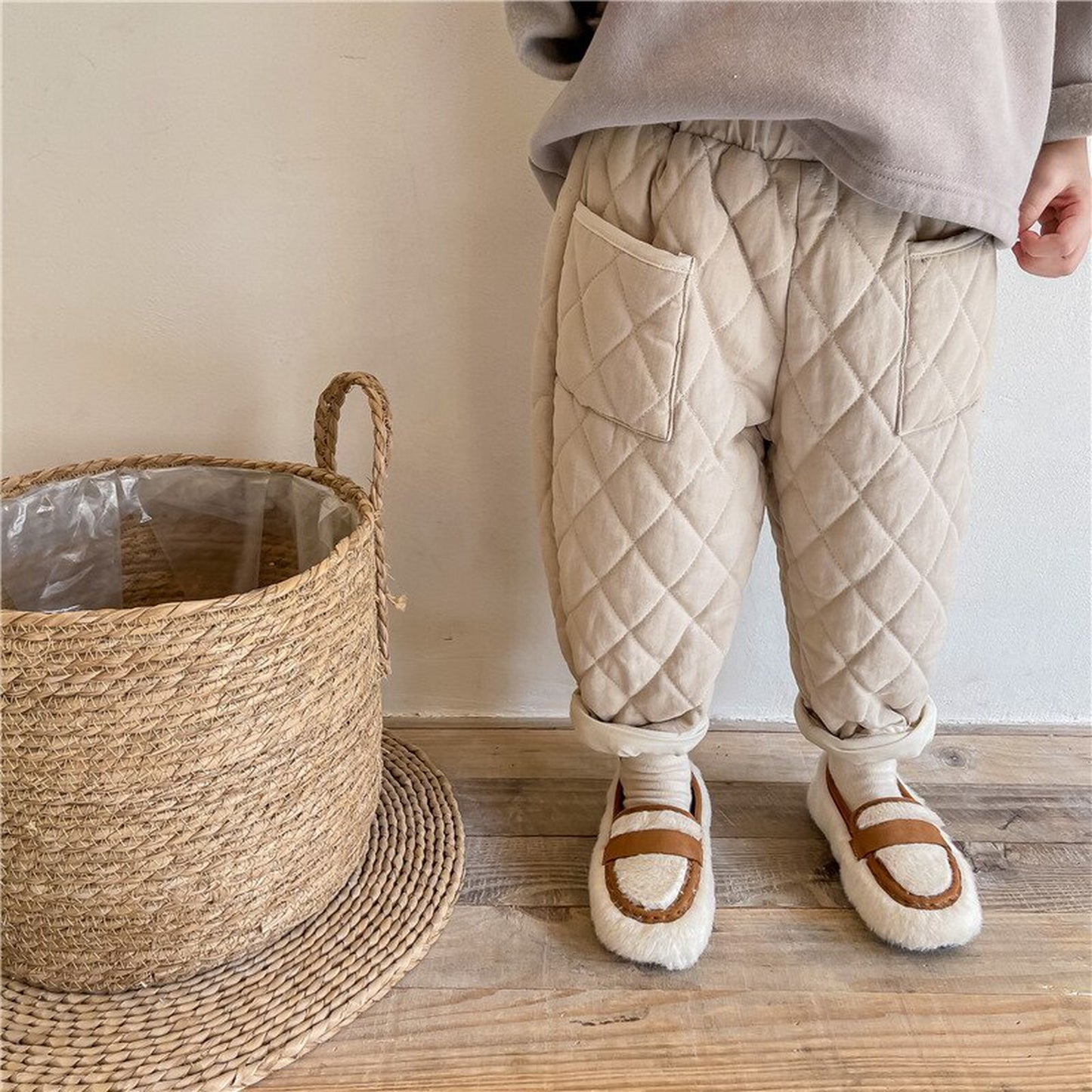 -キッズ キルティング アウター パンツ【mh0000291】 - mamahalo shop - ロングパンツ・スウェットパンツ -  べビー服 - 子供服 - 男の子 - 女の子