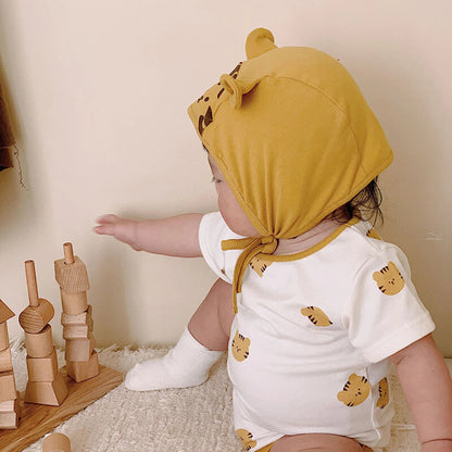 -☺︎ ベビー タイガー 虎 半袖 ロンパース 耳帽子 セット - mamahalo shop - 半袖ロンパース -  べビー服 - 子供服 - 男の子 - 女の子