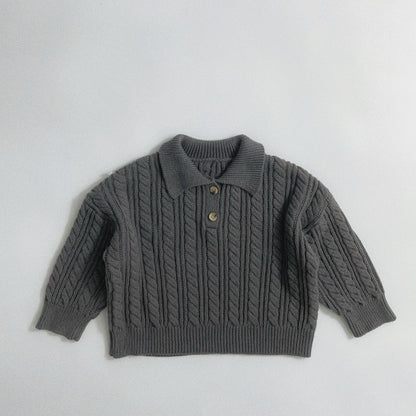 -キッズ ニット 襟付き セーター トップス【mh0000304】 - mamahalo shop - ニット・セーター -  べビー服 - 子供服 - 男の子 - 女の子