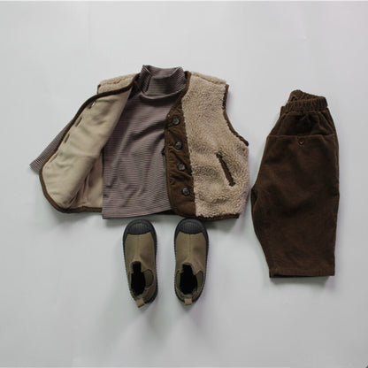 -キッズ フリース ベスト アウター【mh0000289】 - mamahalo shop - ベスト -  べビー服 - 子供服 - 男の子 - 女の子