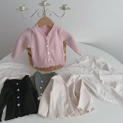 ベビー ワッフル ニット カーディガン