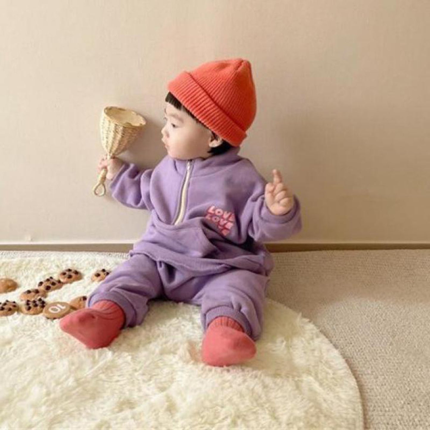 -キッズ セットアップ ロゴ スウェット トップス パンツ【mh0000201】 - mamahalo shop - 長袖セットアップ -  べビー服 - 子供服 - 男の子 - 女の子