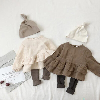 -キッズ ラッフル フリル トップス チュニック【mh0000200】 - mamahalo shop - 長袖シャツ・ブラウス -  べビー服 - 子供服 - 男の子 - 女の子