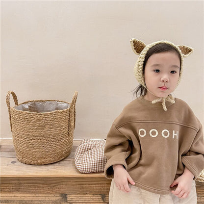 -キッズ レター ロゴ トップス スウェットシャツ【mh0000252】 - mamahalo shop - トレーナー・フーディ -  べビー服 - 子供服 - 男の子 - 女の子