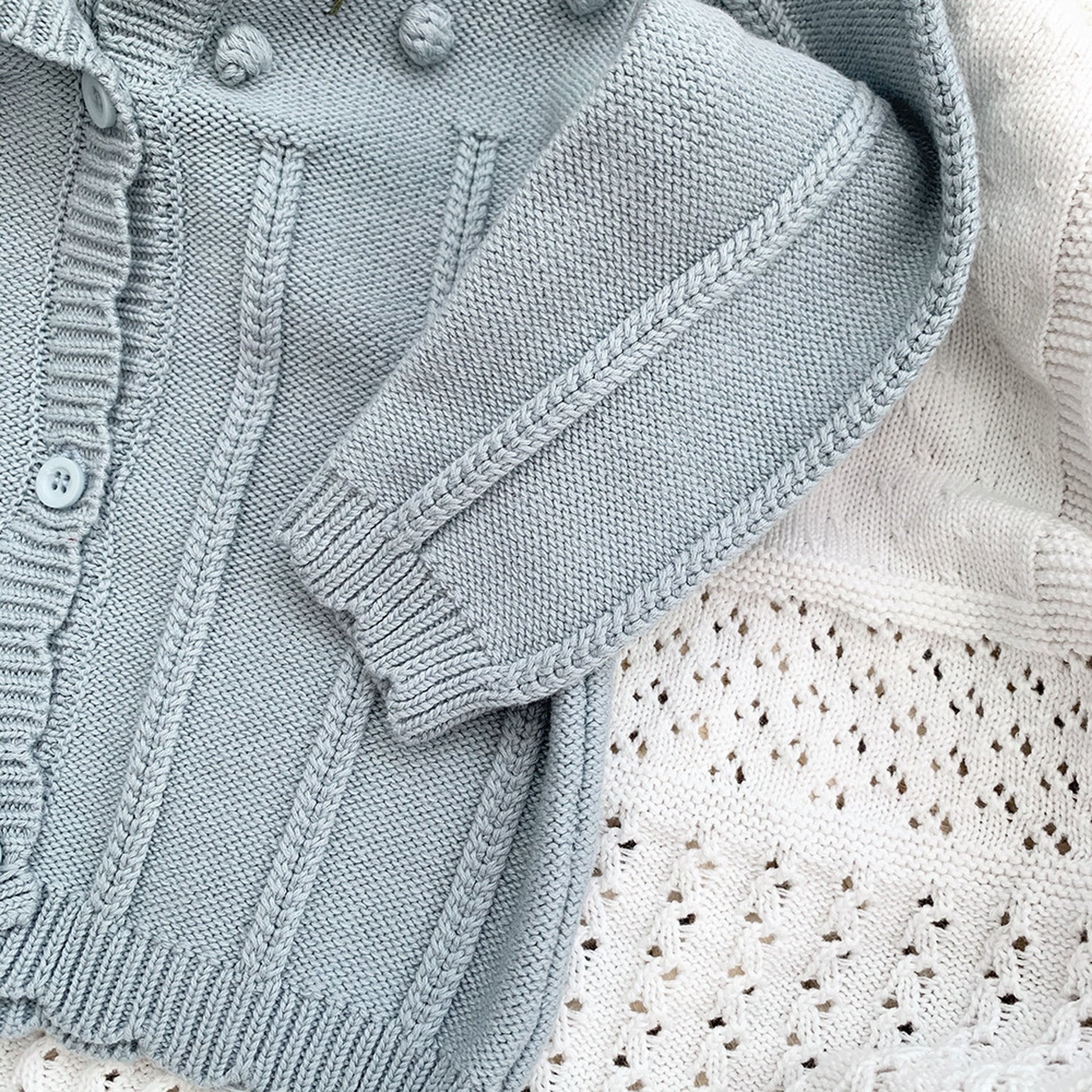 -ベビー キッズ ニット フラワー 刺繍 カーディガン【mh0000248】 - mamahalo shop - カーディガン・パーカー -  べビー服 - 子供服 - 男の子 - 女の子