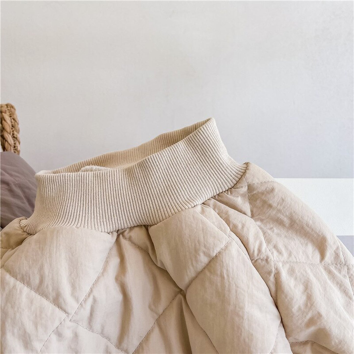 -キッズ キルティング ハイネック スウェット トレーナー【mh0000280】 - mamahalo shop - トレーナー・フーディ -  べビー服 - 子供服 - 男の子 - 女の子