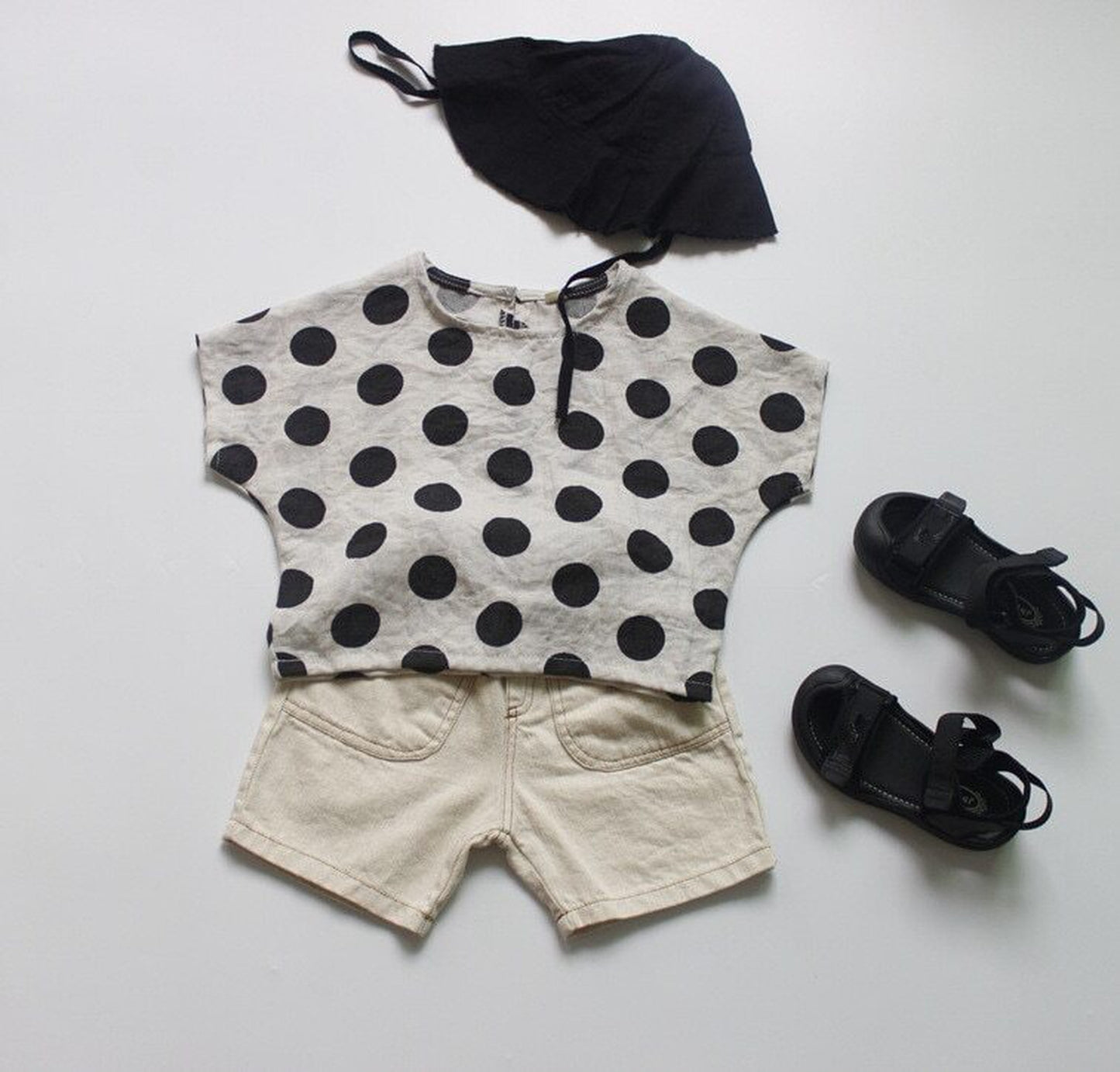 -キッズトップス みずたまドットプリント ルーズ シャツ Tシャツ - mamahalo shop - 半袖Tシャツ -  べビー服 - 子供服 - 男の子 - 女の子