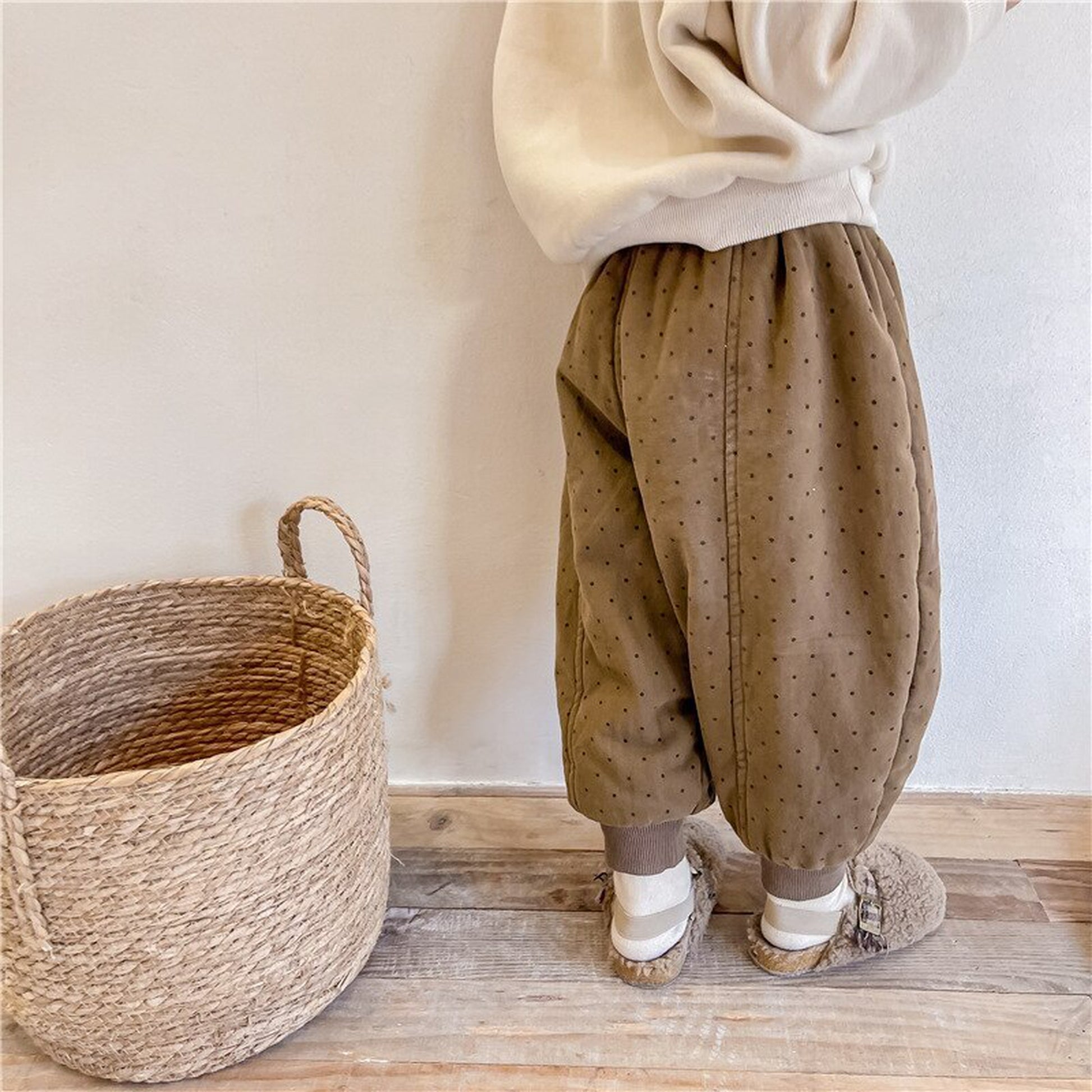 -キッズ みずたまドット 厚手 パンツ【mh0000255】 - mamahalo shop - ロングパンツ・スウェットパンツ -  べビー服 - 子供服 - 男の子 - 女の子