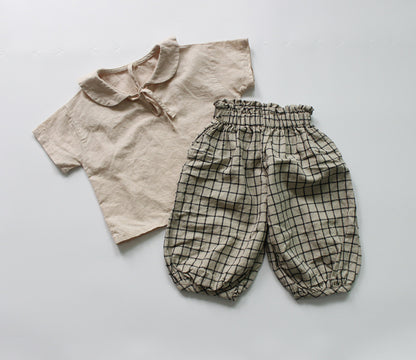 -キッズ セーラーカラー トップス 長袖ブラウス - mamahalo shop - 半袖シャツ・ブラウス -  べビー服 - 子供服 - 男の子 - 女の子