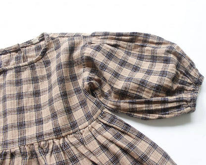 -キッズ チェック ワンピース【mh0000324】 - mamahalo shop - 長袖ワンピース -  べビー服 - 子供服 - 男の子 - 女の子