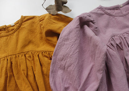 -キッズ コットンリネン ワンピース【mh0000321】 - mamahalo shop - 長袖ワンピース -  べビー服 - 子供服 - 男の子 - 女の子