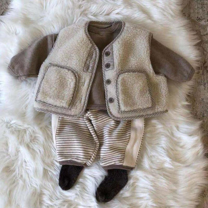 -ベビー ボア ベスト アウター【mh0000239】 - mamahalo shop - ベスト -  べビー服 - 子供服 - 男の子 - 女の子