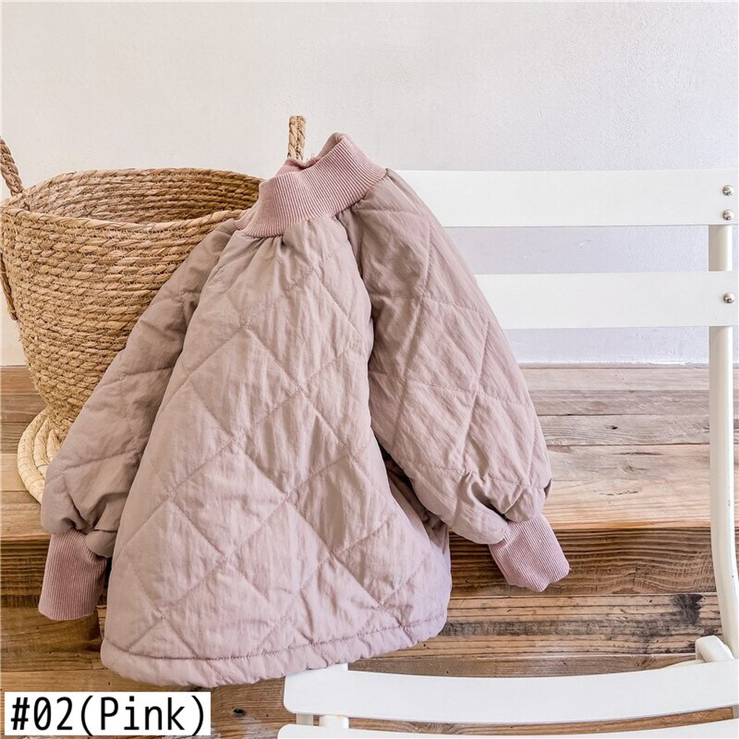 -キッズ キルティング ハイネック スウェット トレーナー【mh0000280】 - mamahalo shop - トレーナー・フーディ -  べビー服 - 子供服 - 男の子 - 女の子