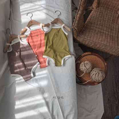 -ベビーロンパース キャミソールボディスーツ タンクロンパース 3カラー【mh0000535】 - mamahalo shop - ノースリーブロンパース -  べビー服 - 子供服 - 男の子 - 女の子