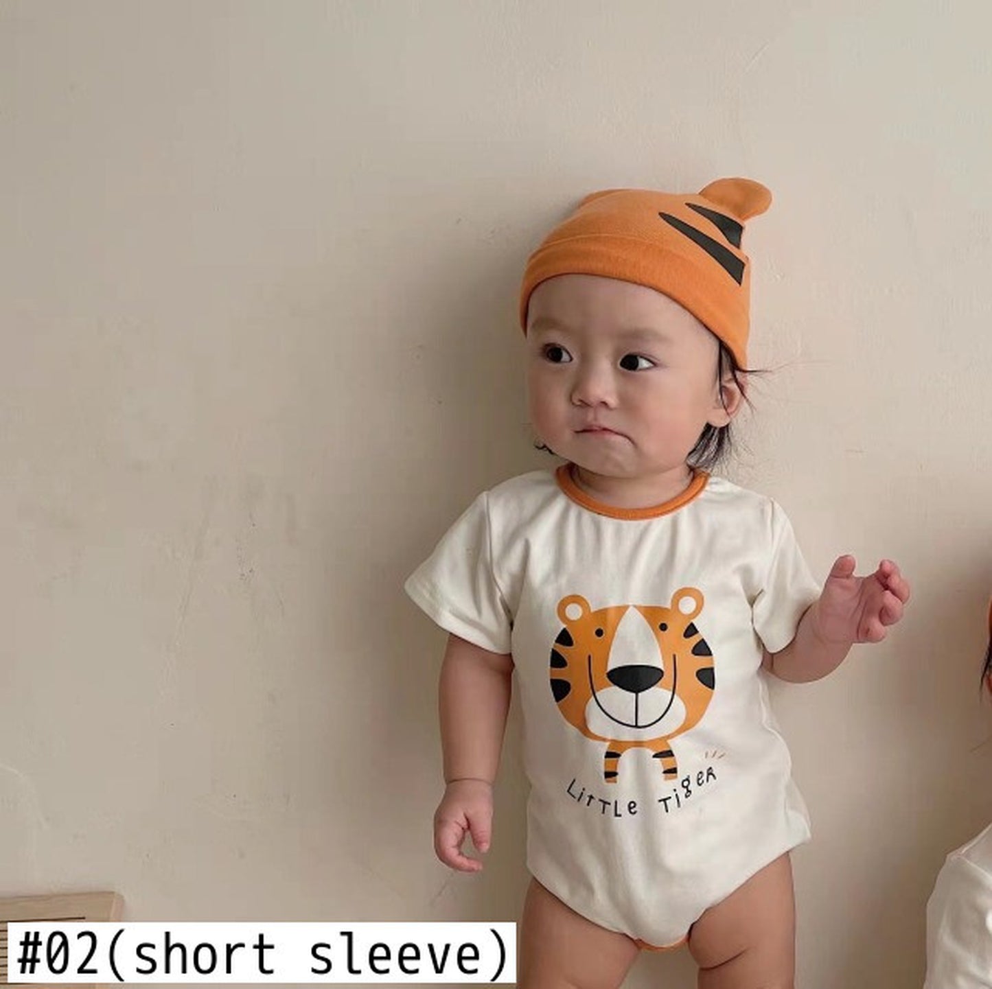 -ベビー タイガー 虎 長袖 半袖 しっぽ付き ロンパース【mh0000711】 - mamahalo shop - 半袖ロンパース -  べビー服 - 子供服 - 男の子 - 女の子