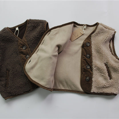 -キッズ フリース ベスト アウター【mh0000289】 - mamahalo shop - ベスト -  べビー服 - 子供服 - 男の子 - 女の子