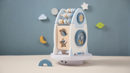 おもちゃ ウッドトイ 木製 ジグソー パズル ロケット 宇宙 月 星【mh0001369】