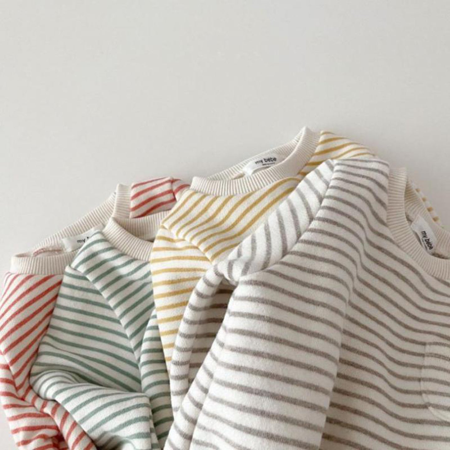 -ベビー ボーダー ロンパース ジャンプスーツ【mh0000198】 - mamahalo shop - 長袖ロンパース -  べビー服 - 子供服 - 男の子 - 女の子