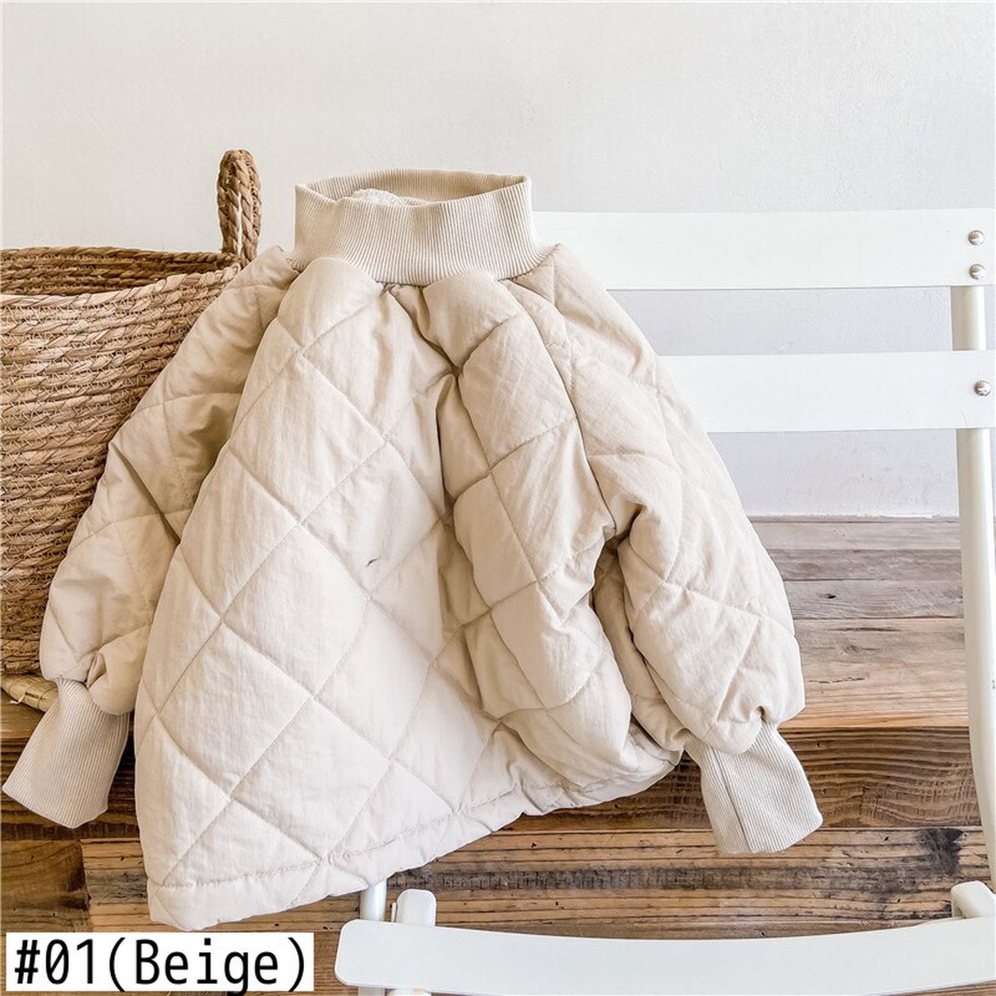 -キッズ キルティング ハイネック スウェット トレーナー【mh0000280】 - mamahalo shop - トレーナー・フーディ -  べビー服 - 子供服 - 男の子 - 女の子