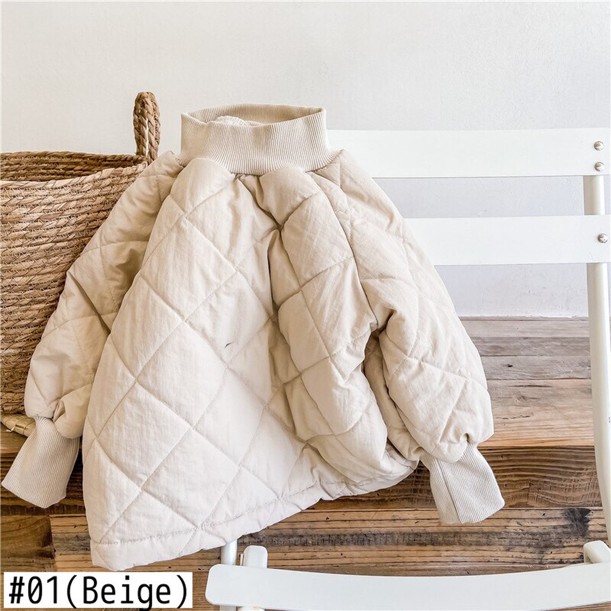 -キッズ キルティング ハイネック スウェット トレーナー【mh0000280】 - mamahalo shop - トレーナー・フーディ -  べビー服 - 子供服 - 男の子 - 女の子