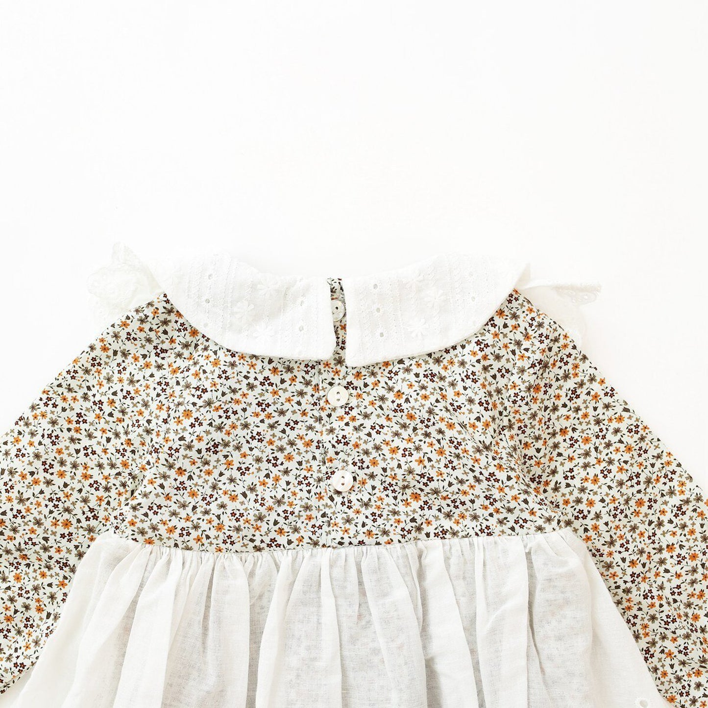 -☺︎ ベビー フラワー エプロン スカート ロンパース - mamahalo shop - 長袖ロンパース -  べビー服 - 子供服 - 男の子 - 女の子