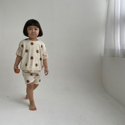 -キッズ くま セットアップ【mh0000448】 - mamahalo shop - ノースリーブセットアップ -  べビー服 - 子供服 - 男の子 - 女の子
