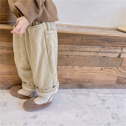 -キッズ 裏起毛 ロングパンツ 暖パン【mh0000281】 - mamahalo shop - ロングパンツ・スウェットパンツ -  べビー服 - 子供服 - 男の子 - 女の子