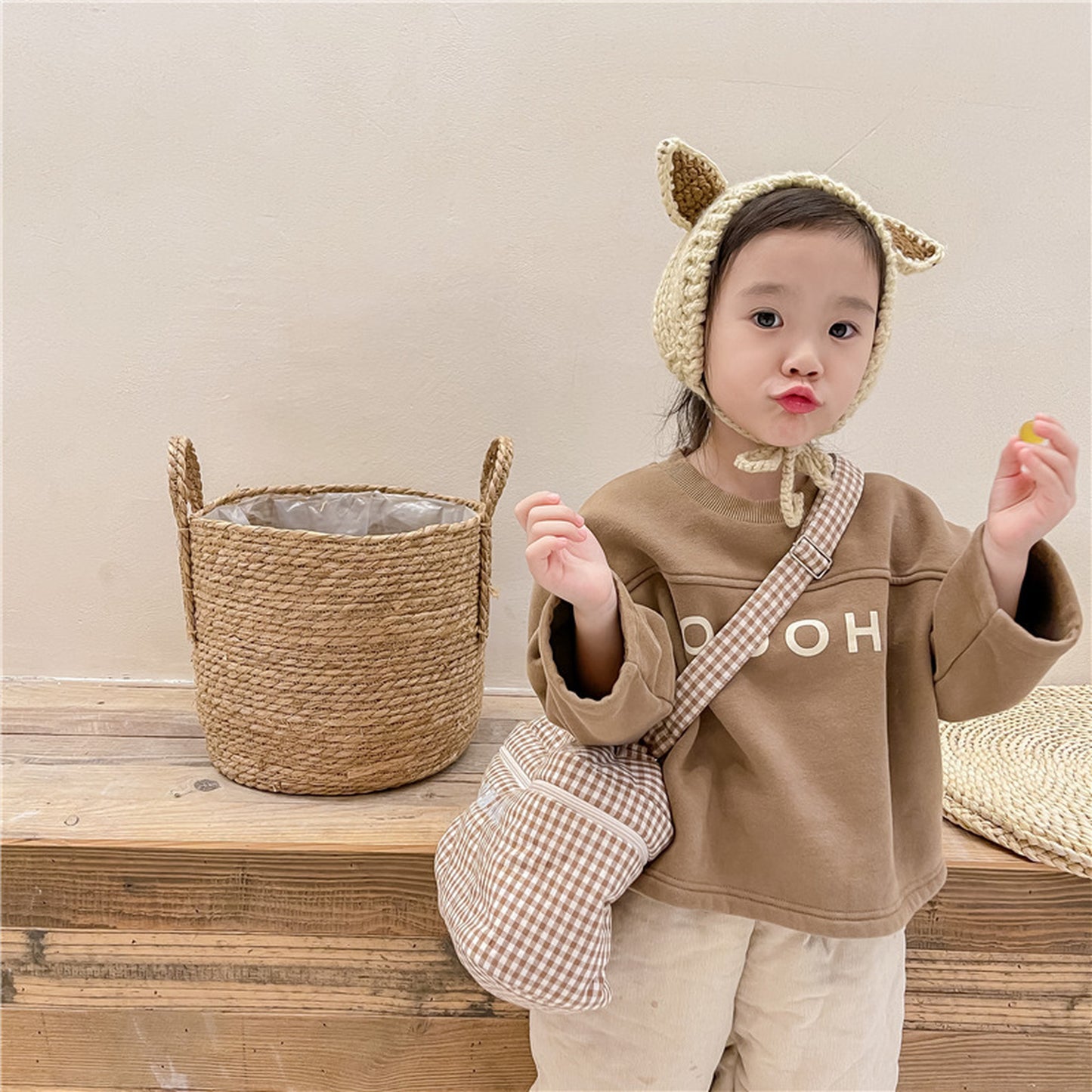 -キッズ レター ロゴ トップス スウェットシャツ【mh0000252】 - mamahalo shop - トレーナー・フーディ -  べビー服 - 子供服 - 男の子 - 女の子