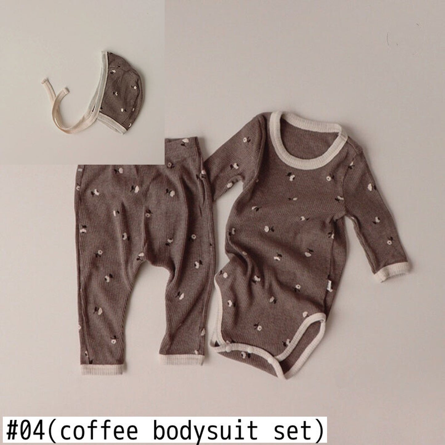 -ベビー フラワー セットアップ ロンパース トップス パンツ 帽子 ヘアバンド - mamahalo shop - ロンパースセットアップ -  べビー服 - 子供服 - 男の子 - 女の子