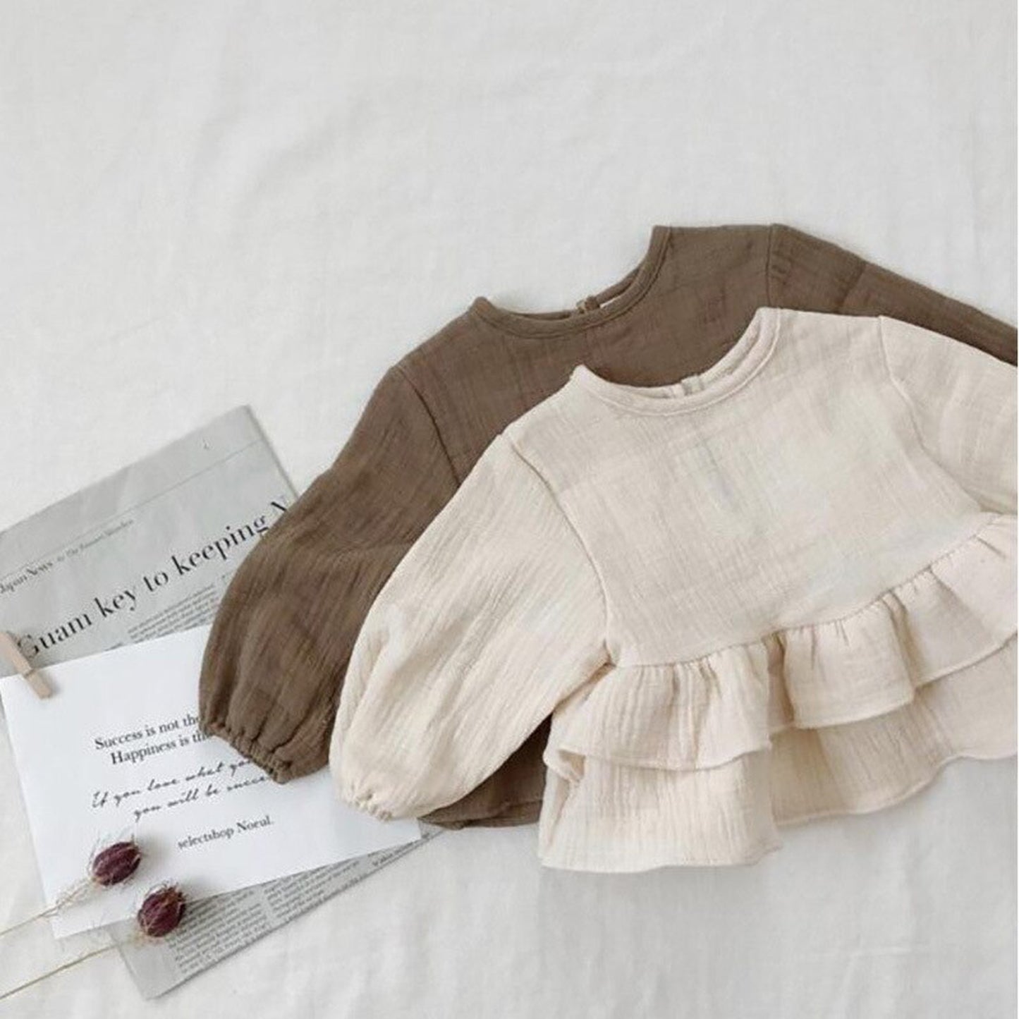 -キッズ ラッフル フリル トップス チュニック【mh0000200】 - mamahalo shop - 長袖シャツ・ブラウス -  べビー服 - 子供服 - 男の子 - 女の子