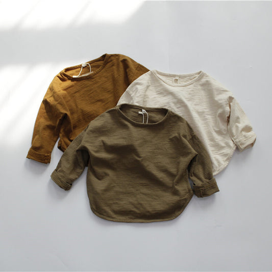 -キッズ シンプル 長袖 Tシャツ【mh-0000232】 - mamahalo shop - 長袖Tシャツ -  べビー服 - 子供服 - 男の子 - 女の子