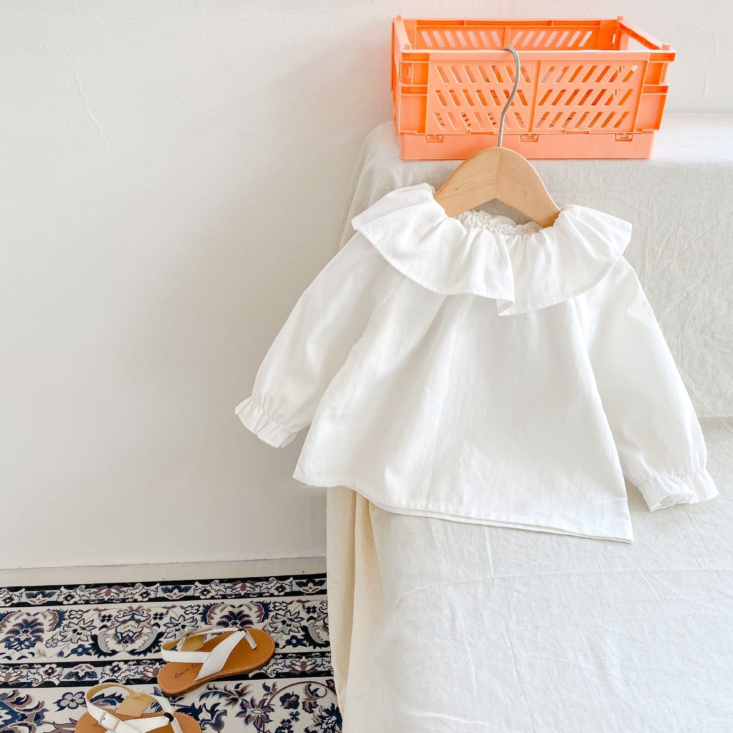 長袖シャツ・ブラウス ベビー フリル襟 長袖ブラウス【mh0000085】