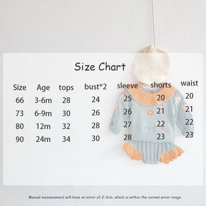 長袖セットアップ ベビー セットアップ ニット フラワー 刺繍 セーター トップス フリル パンツ【mh0000375】