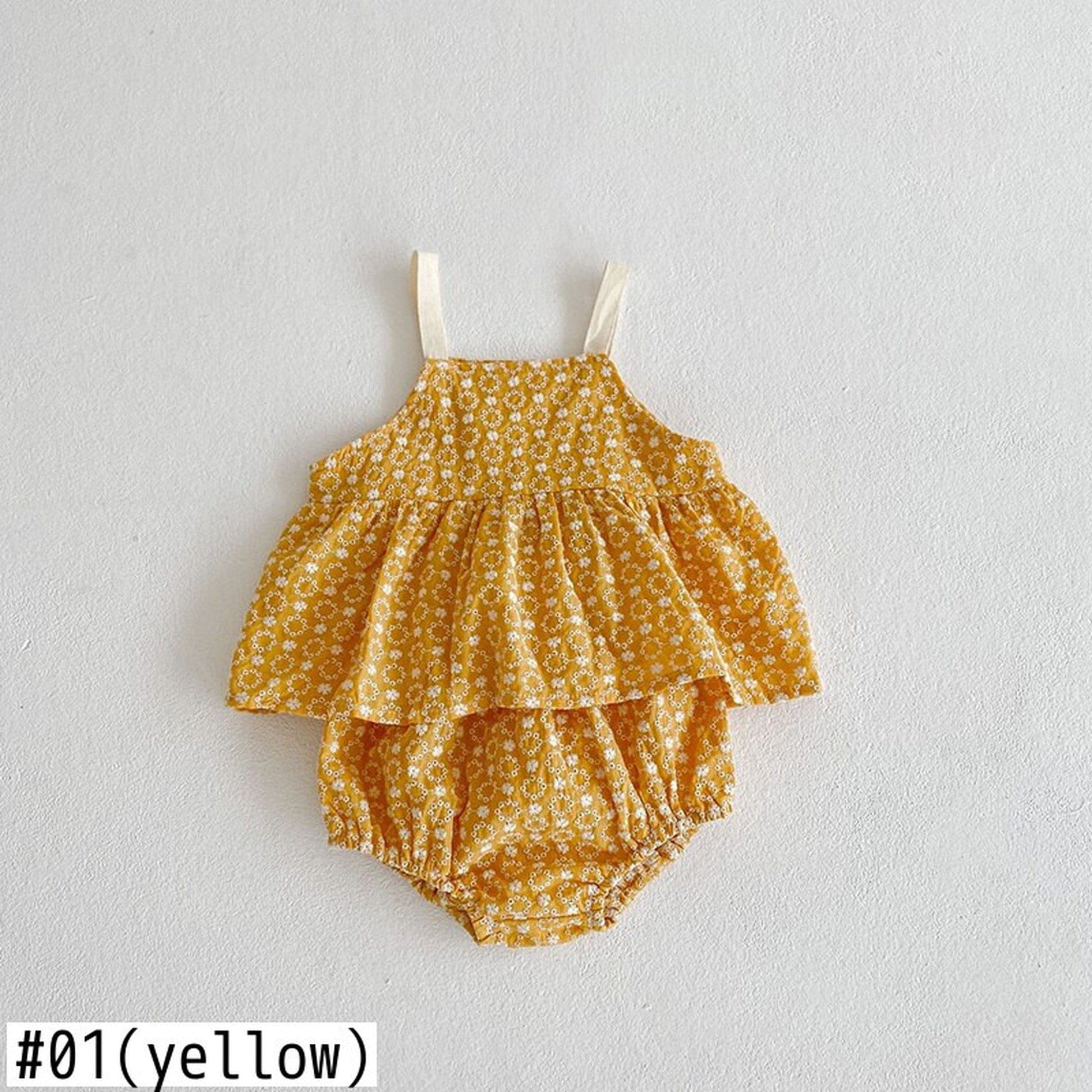 ノースリーブセットアップ ベビー フラワー 花柄 キャミチュニック ブルマー セット【mh0000467】