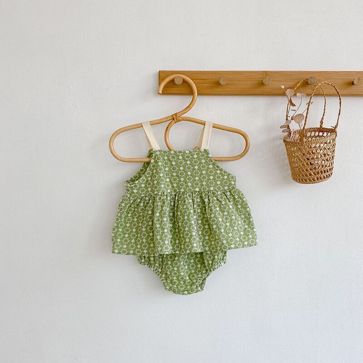 ノースリーブセットアップ ベビー フラワー 花柄 キャミチュニック ブルマー セット【mh0000467】