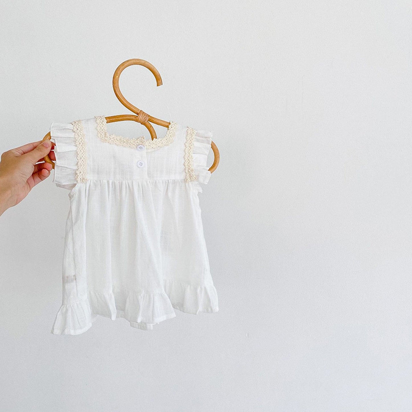 ノースリーブワンピース ベビー フラワー 刺繍 レース ノースリーブ ワンピース【mh0000695】